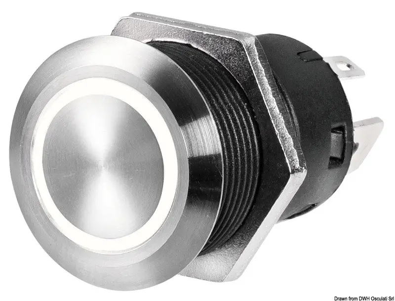 Acquista Ora Interruttore FLAT inox (ON)-OFF 12/24 V rosso