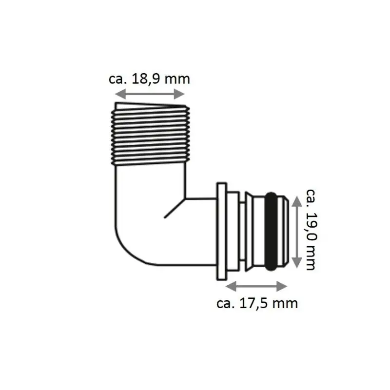 KIT RACC. 1/2' QEST 90° 2PZ Economico