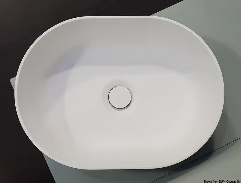 Lavello semiovale in Ocritech bianco 350x260 Consegna Rapida