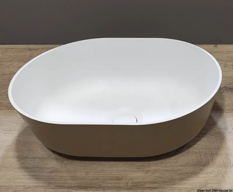 Lavello semiovale in Ocritech bianco/beige 350x260 Subito Disponibile
