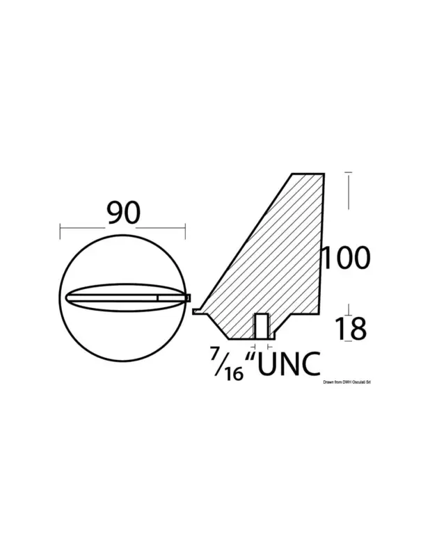 Tecnoseal pinna anodo in zinco, Mercruiser 80/140 HP Compra Online