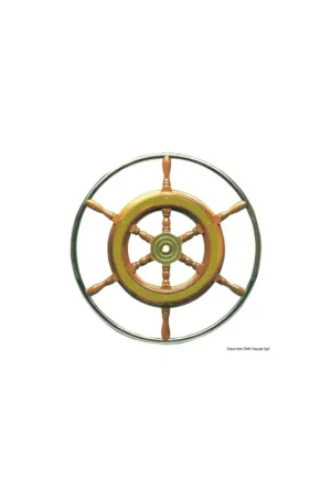 Ultime Pezzi Ruota timone classica con cerchio esterno in acciaio inox e mozzo in
