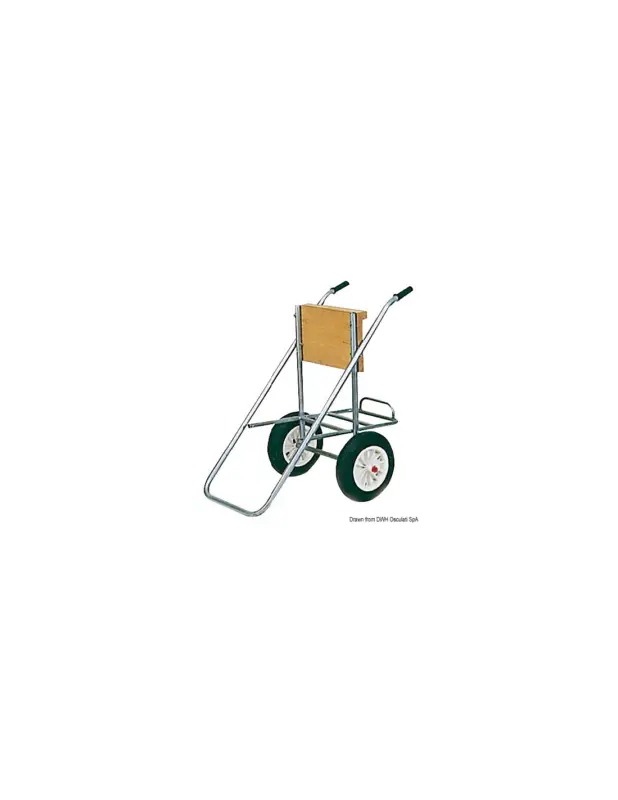 Cavalletto portamotore fuoribordo Super, inox, ruote 4x8", fino 150 HP Offerta Speciale