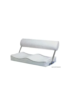 Promozione Sedile biposto rivestito Skay bianco, schienale ribaltabile, 800x400 mm