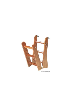 Scaletta da barca in legno di mogano con ferramenta in ottone cromato Offerta Del Giorno