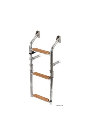 Compra Oggi Stesso Scaletta pieghevole in acciaio inox con gradini in Iroko