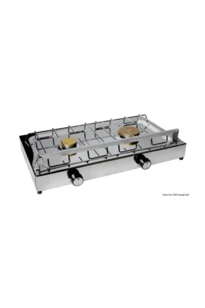 Techimpex fornello a due fuochi in acciaio inox, 50x31x10 cm Consegna Rapida