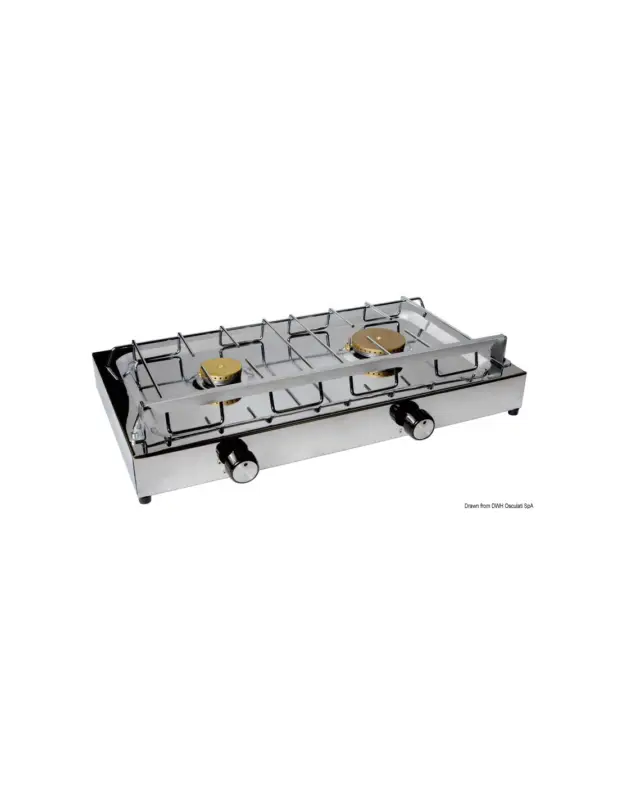 Techimpex fornello a due fuochi in acciaio inox, 50x31x10 cm Consegna Rapida