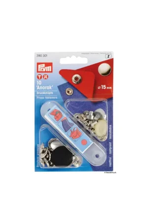 Compra Oggi Stesso Bottoni a pressione in ottone cromato Ø 15 mm, set 10 pezzi con attrezzo