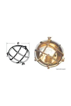 Ultimissimo Modello Lampada Old Marina tartaruga tonda, stagna, ottone, E27, Ø 215 mm