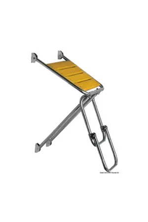 Plancetta di poppa in acciaio inox con grigliato in Iroko e scaletta Ultime Pezzi