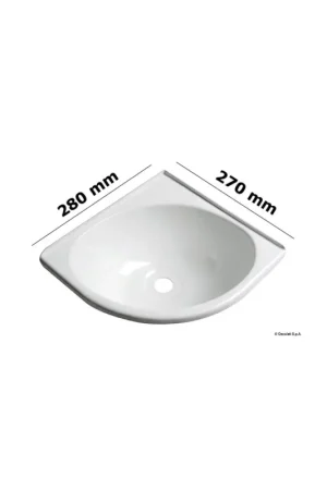Scelto Dai Clienti Lavello ad angolo in ABS bianco termoformato, 280x270x102 mm