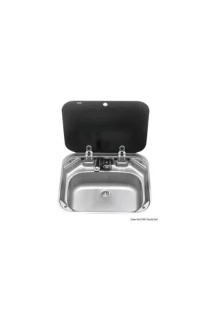 SMEV lavello in acciaio inox con coperchio in vetro temperato fumé Consegna Rapida