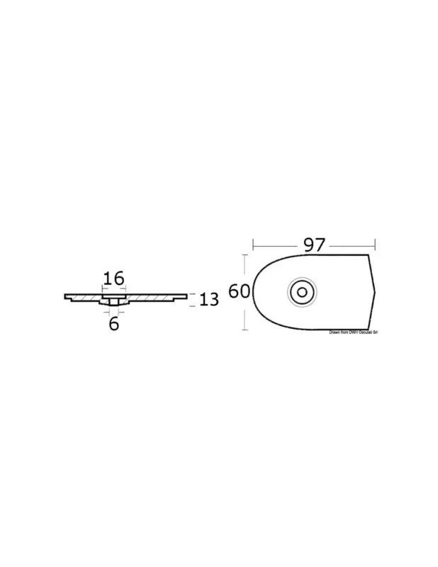 Tecnoseal Piastrina anodo in zinco per Yamaha 6C/6D/8C Quantità Limitata