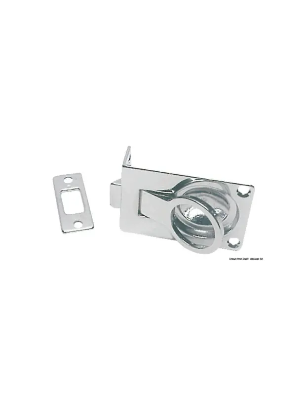 Scrocchetto a filo in ottone cromato, 57x40 mm Reso Gratuito