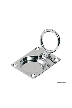 Spedito Oggi Alzapagliolo Osculati ottone cromato, anello abbattibile a filo, 62x47 mm