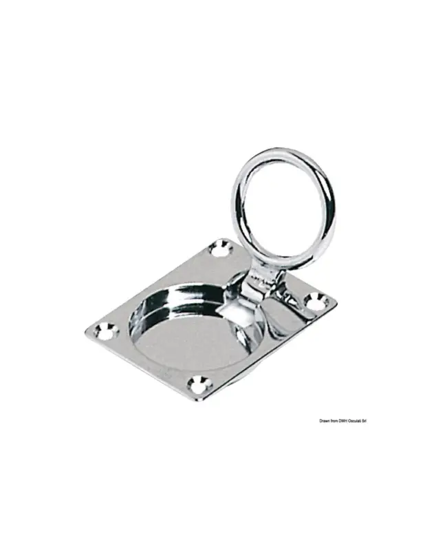 Spedito Oggi Alzapagliolo Osculati ottone cromato, anello abbattibile a filo, 62x47 mm