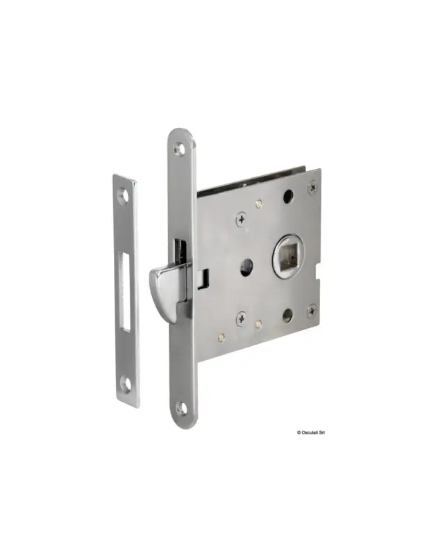 Serratura da incasso in ottone cromato per porte scorrevoli Nuova Collezione