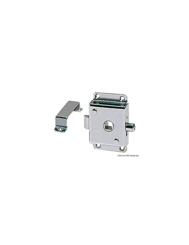 Serratura WC con levetta di blocco Osculati, ottone cromato, 72x46 mm Subito Disponibile