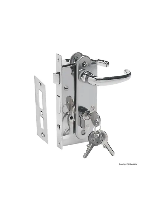 Occasione Serratura da incasso con cilindro di sicurezza in ottone cromato