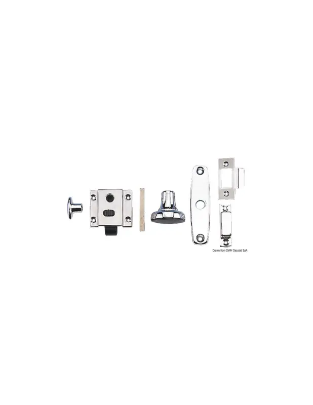 Non Perdere Kit serratura maniglia sporgente ottone e nylon cromato per WC e cabine