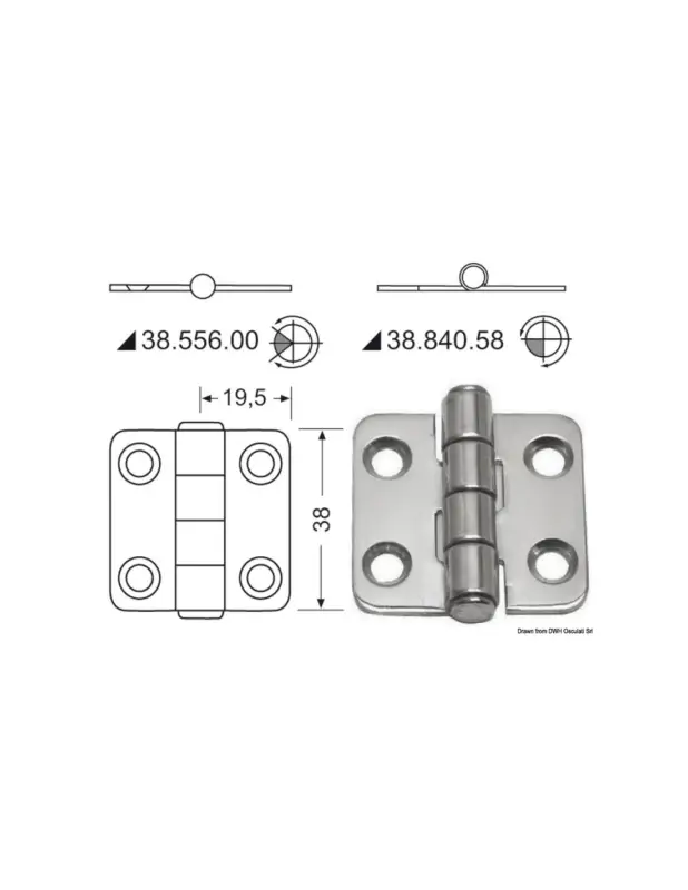 Cerniera inox 38x39 Spedito Oggi