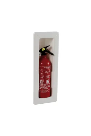 Vano porta-estintore a scatto in ABS bianco, per estintori ANAF 1 kg Esclusivo