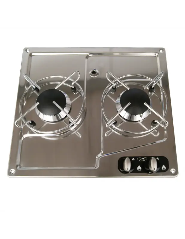 Piano cottura a incasso inox a specchio 2 fuochi 1750 W, 380x360 mm Economico