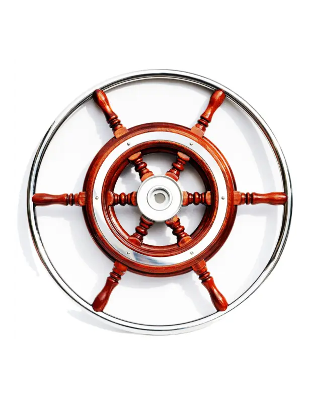 Prezzo Basso Savoretti ruota timone mogano Ø 550 mm, sei caviglie, mozzo ottone cromato