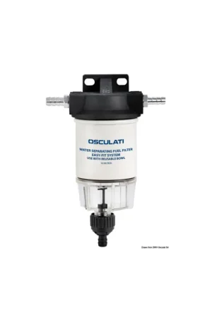 Filtro separatore acqua/carburante con cartuccia 10 micron, fuoribordo Non Perdere