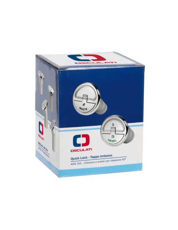 Tappo imbarco Quick Lock waste in acciaio inox AISI 316 Popolare
