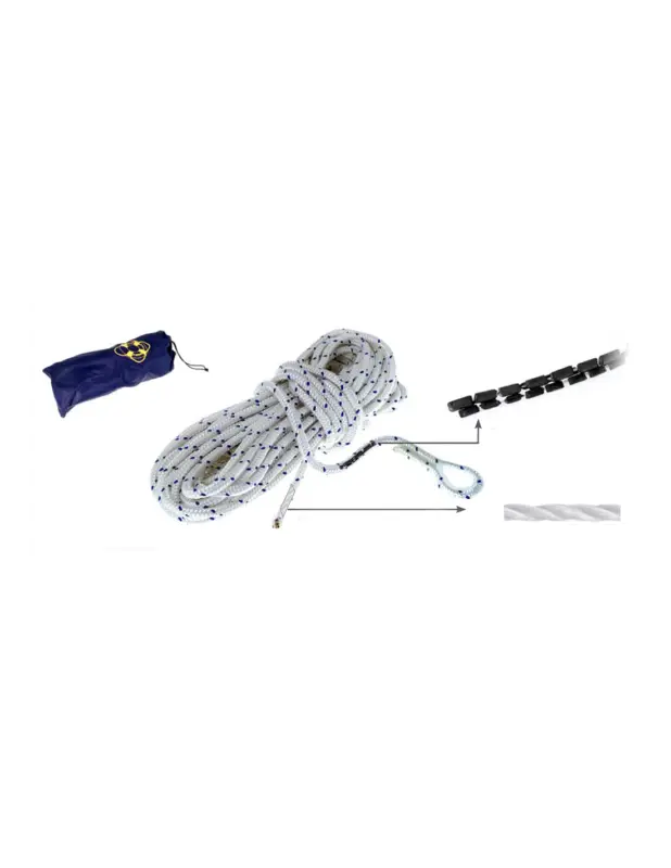 Affare Cima ancoraggio piombata con redancia, Ø 10-12 mm, 30 m, sacca nylon