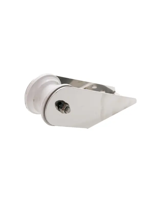 Musone di prua inox con puleggia nylon, base 100x45 mm, lunghezza 170 mm Ultima Occasione