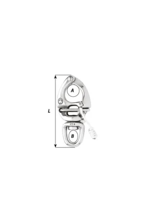 Sconto Wichard moschettone spinnaker inox HR 17.4 PH, occhio girevole, apertura