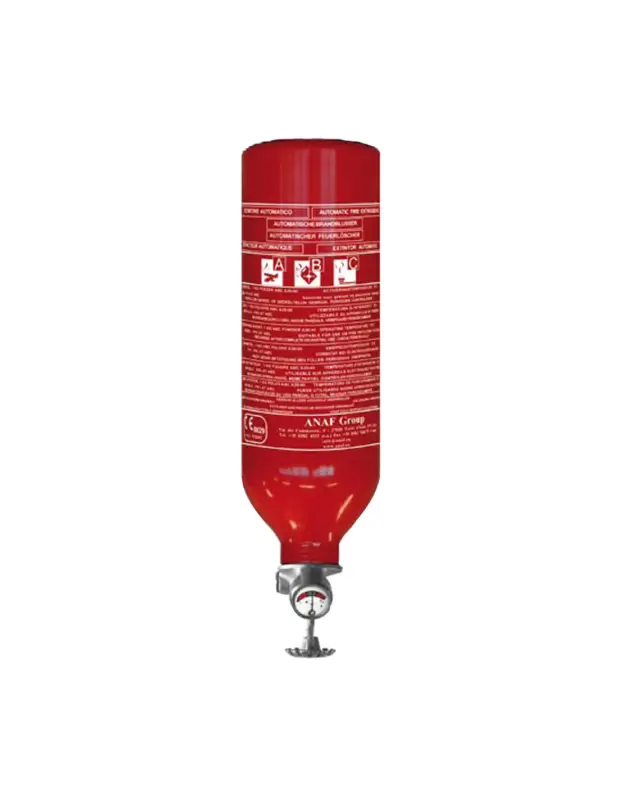 Consegna Rapida Anaf estintore automatico polvere ABC con manometro, apertura 79°, 1 e 2 kg
