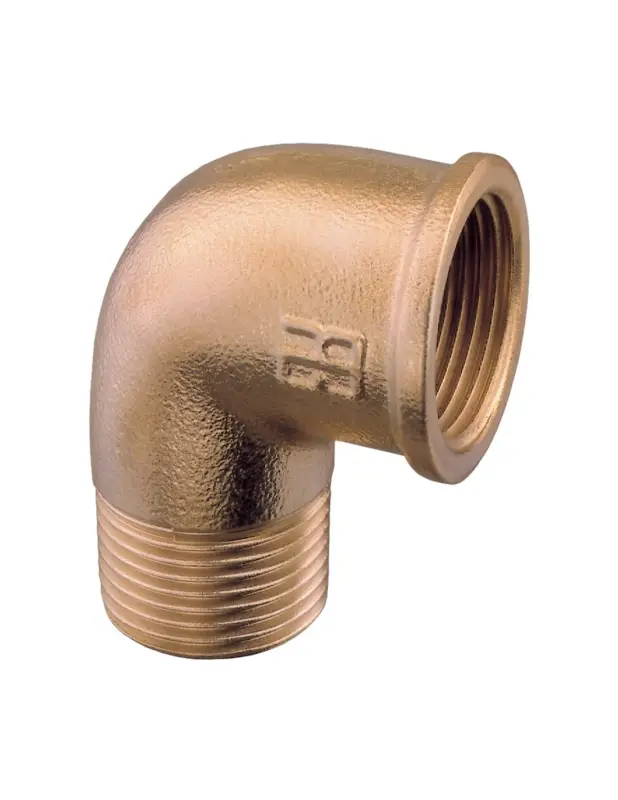 Guidi curva in ottone M/F 90°, da 1/4" a 3" gas, raccorderia idraulica Consegna Rapida