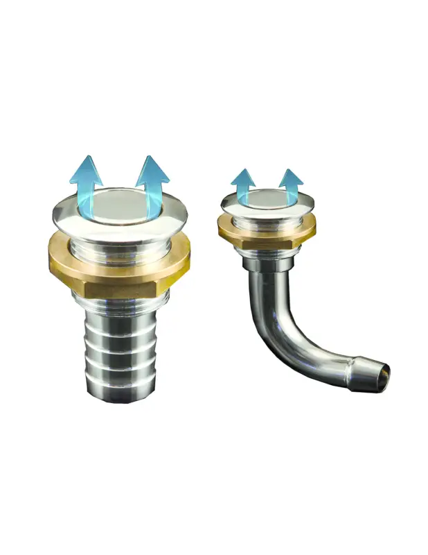 Sfiato incasso ottone cromato antifiamma dritto o curvo G 3/4, Ø 16 o 19 mm Soddisfatti O Rimborsati