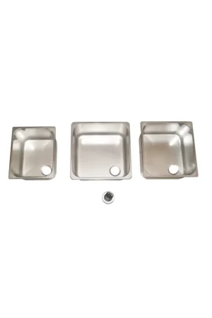 Lavello da incasso inox lucidato a specchio con piletta Ø 40 mm, 3 misure Bestseller