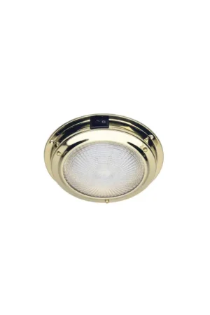 Plafoniera LED classica 12V con corpo in ottone lucido e interruttore Ultime Pezzi