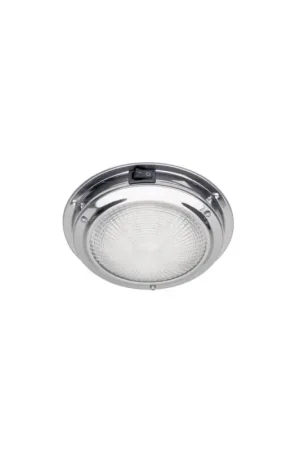Plafoniera LED classica 12V con corpo in acciaio inox e interruttore Nuova Collezione