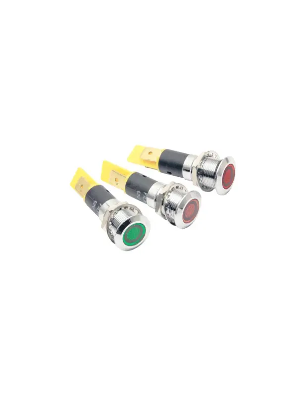 Soddisfatti O Rimborsati Spia LED ottone cromato 12mm, stagna per pannelli di controllo