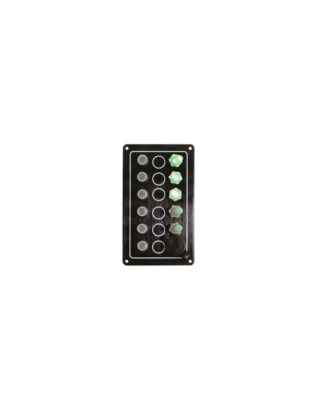 Pannello Ghost Socket 5 circuiti anodizzato nero con presa 12V Spedizione Espresso