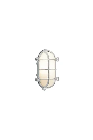Esclusivo Lampada tartaruga ovale in ottone cromato, vetro sabbiato IP54