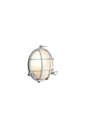 Lampada tartaruga rotonda in ottone cromato, vetro sabbiato IP54 Spedizione Espresso