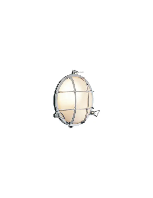 Lampada tartaruga rotonda in ottone cromato, vetro sabbiato IP54 Spedizione Espresso
