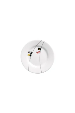 Novità Piatto da dessert decoro Regata con base antiscivolo, melamina, ø 20 cm, set 6 pezzi