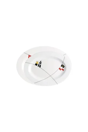 Spedizione Espresso Piatti da portata decoro Regata in melamina, 30x22,5 e 35x25,5 cm, set 2 pezzi
