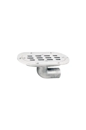 Offerta Lampo Scarico pozzetto ovale inox AISI316, piastra 190x90 mm, attacco 38 mm