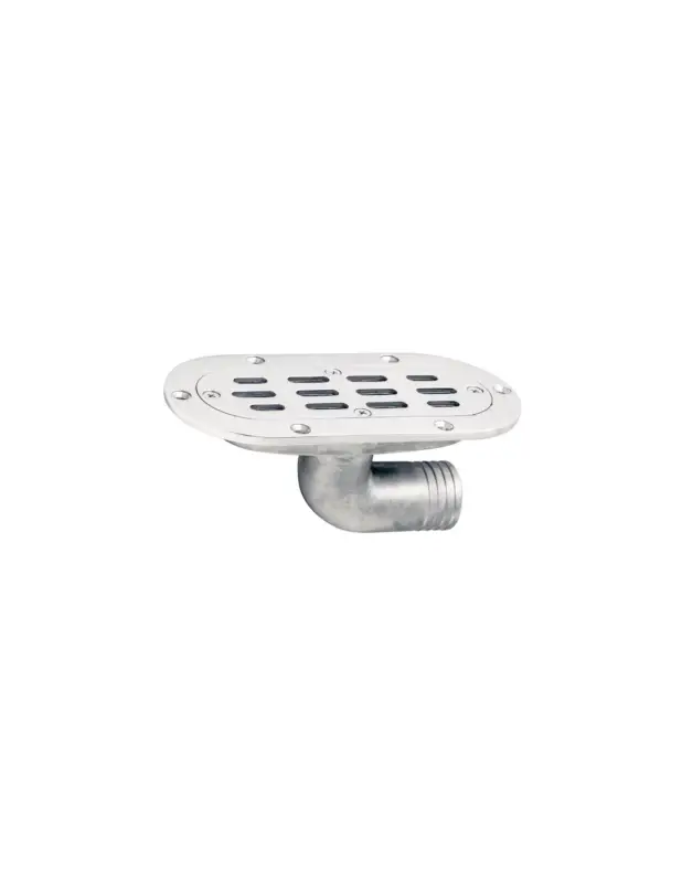Offerta Lampo Scarico pozzetto ovale inox AISI316, piastra 190x90 mm, attacco 38 mm