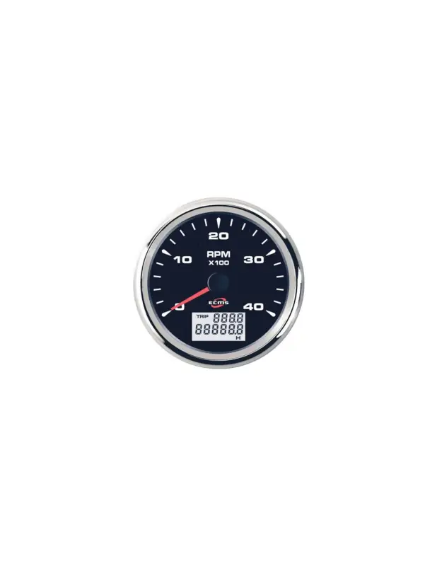 Miglior Prezzo ECMS serie Black Chrome contagiri/contaore 12/24V per motori marini